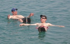 Floating in the Dead Sea